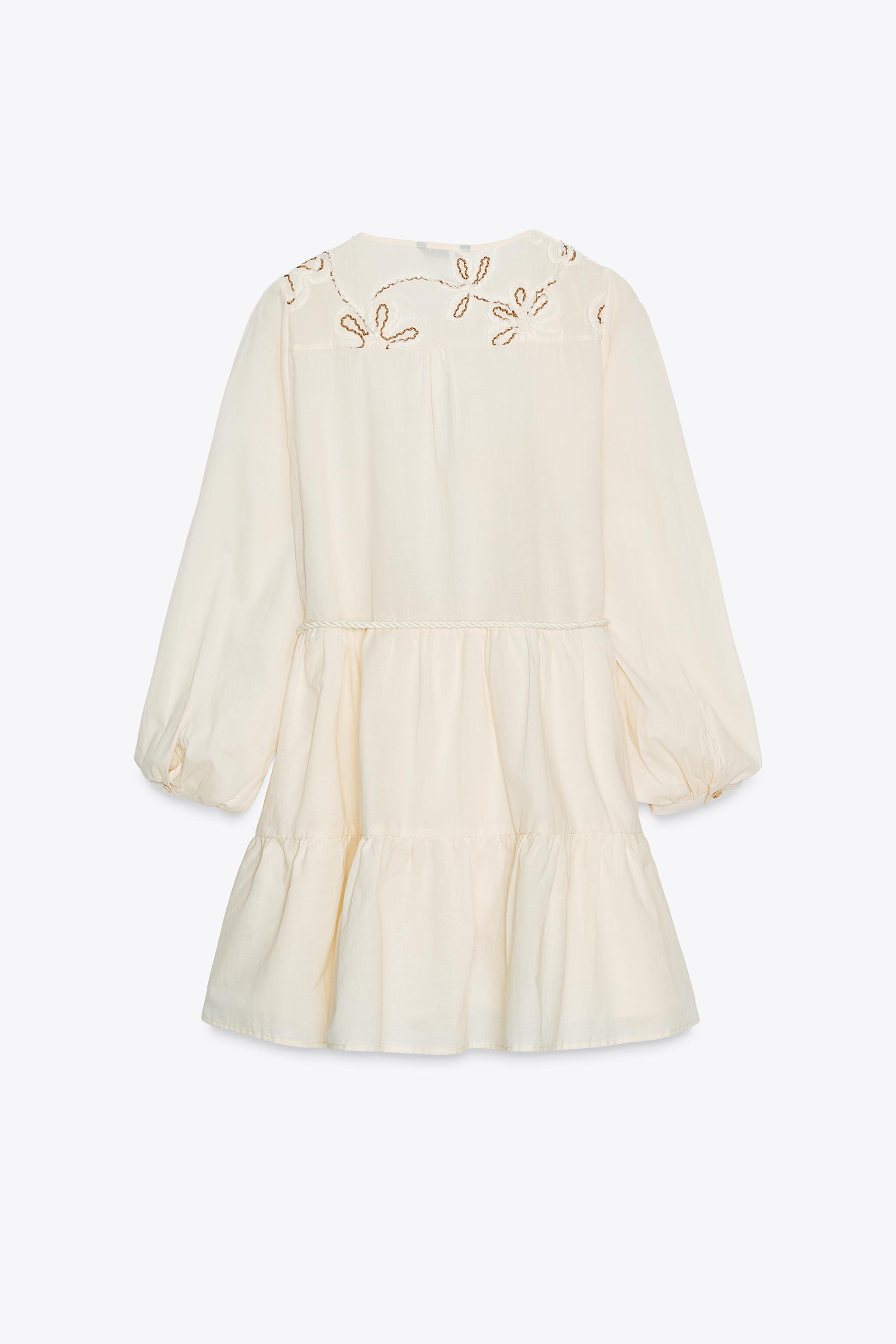 EMBROIDERED TEXTURED DRESS